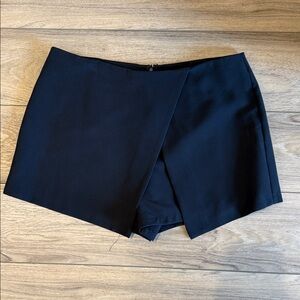 Lovers + Friends Black Asymmetrical Wrap Skort